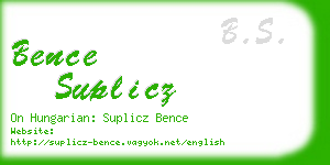 bence suplicz business card